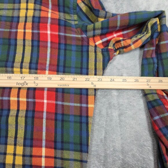 LL Bean Shirt Mens XL Multicolor Plaid Flannel Button Up Preppy Outdoor - Picture 6 of 7